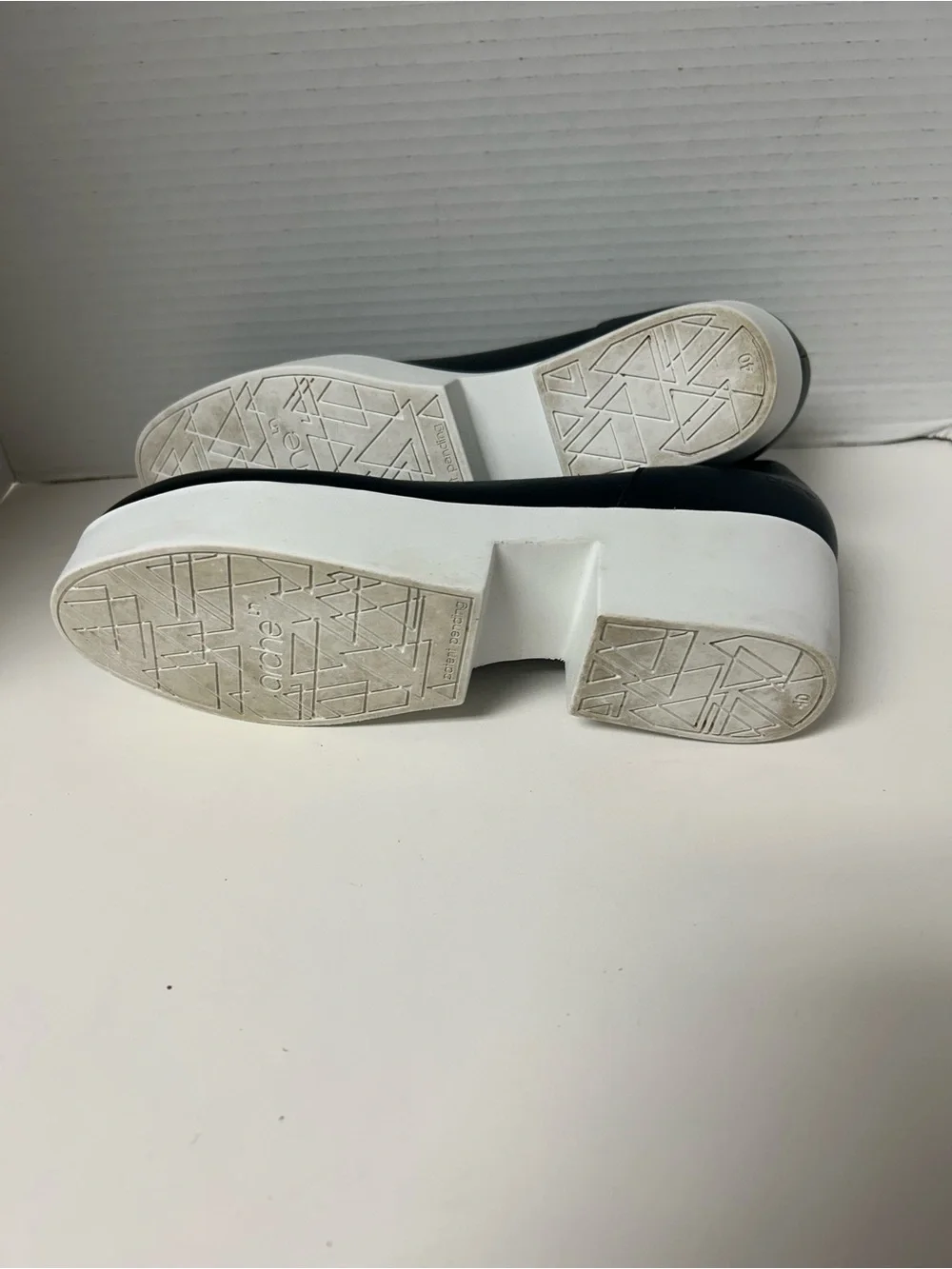 Arche blk Leather White Platform Mary Jane Ankle Strap Shoe 40/ 9.5 Goth France